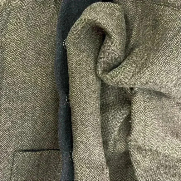 Peruvian Connection Knit Jacket Blazer Alpaca Size 8 Brown Herringbone Snap Up - Picture 15 of 16